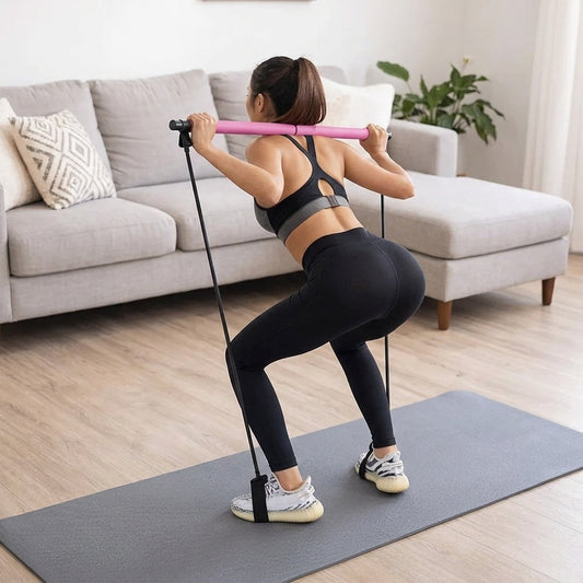 Barra de Pilates Portátil con Bandas de Resistencia